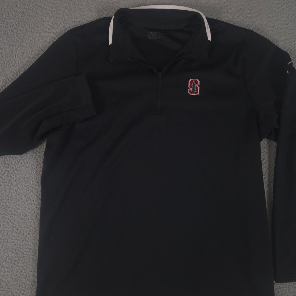 Nike Pullover Mens XL Black‎ Golf Dri-Fit 1/4 Zip Stanford Cardinal NCAA Sporty